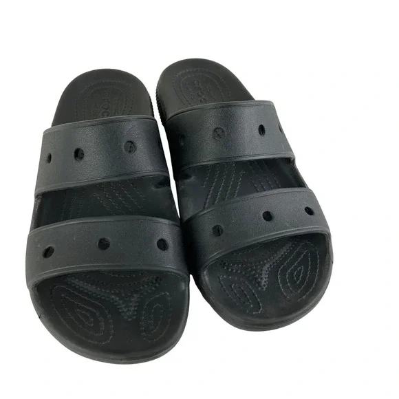 Crocs Classic Slide Sandal Black Women Sz 9 Mens 7 Comfort Slip On - Picture 2 of 6